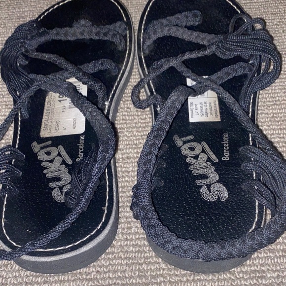 Sukot Barcelona Black Braided Cord Sandals sz missing estimated 8.5 - 9 - Picture 9 of 12